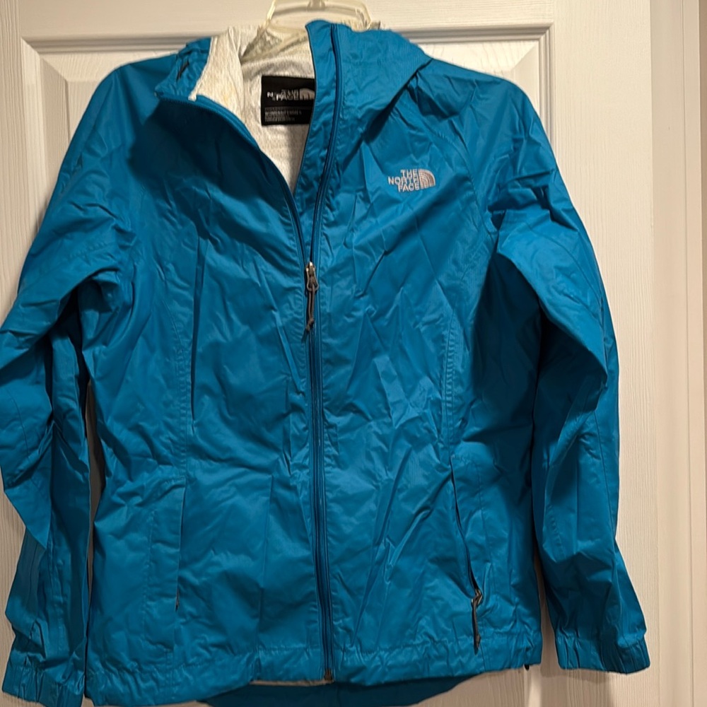 North Face shell rain-jacket size small in turquiose
